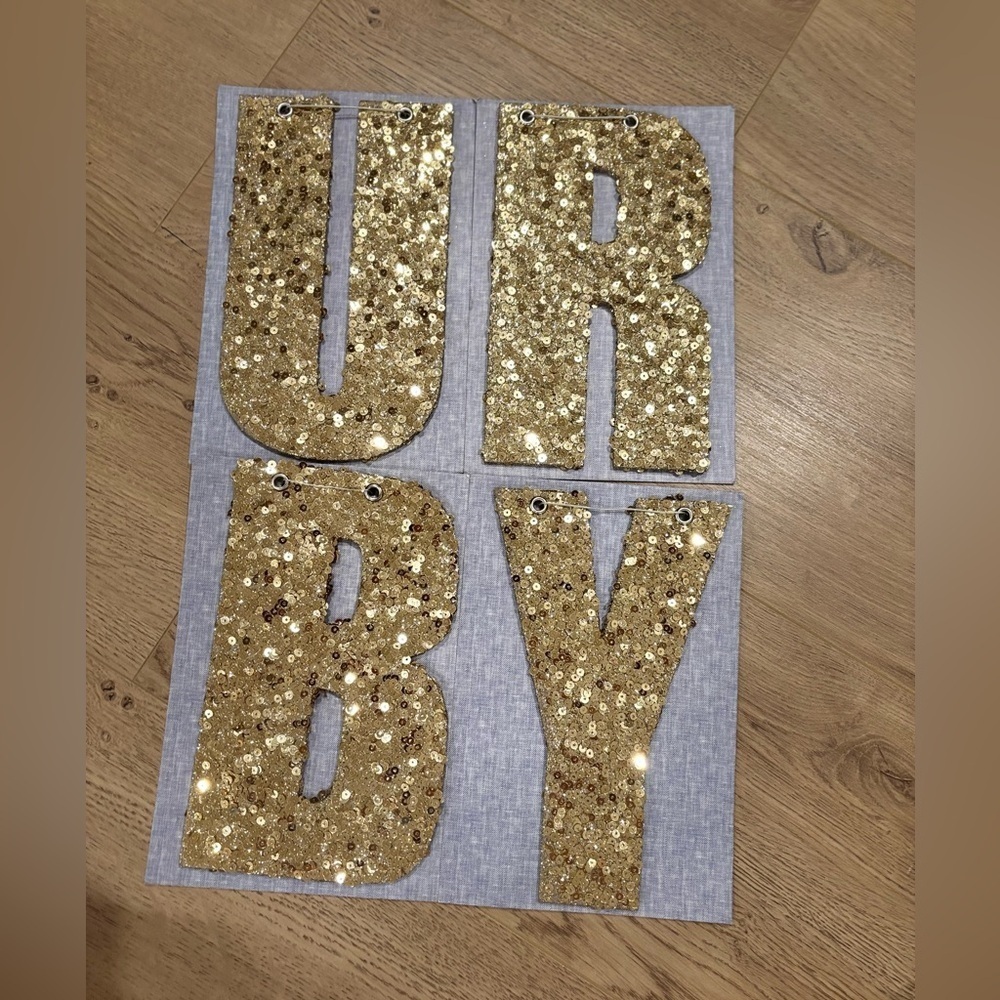 Pottery Barn Kids The Emily & Meritt Gold Letters Room Decor New